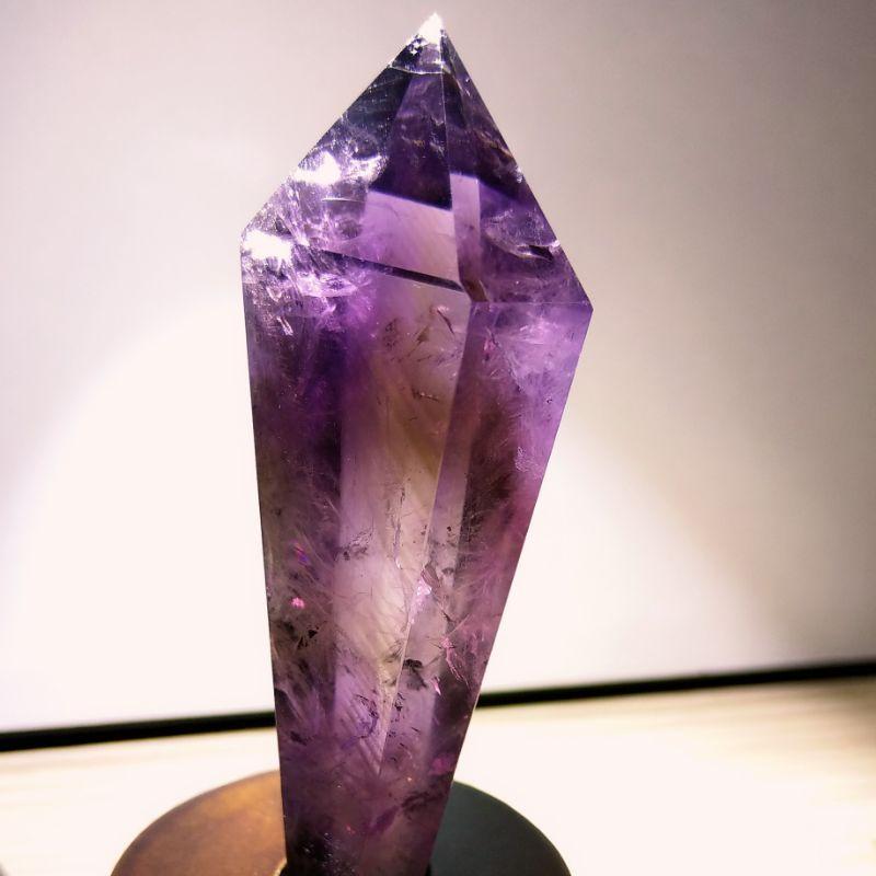 稀有品帶藍針~紫權杖 紫骨幹 紫激光柱 帶紫黃 千層色帶金字塔 帶藍層金字塔 帶彩虹光 帶第七窗口 超清透（1）-細節圖5