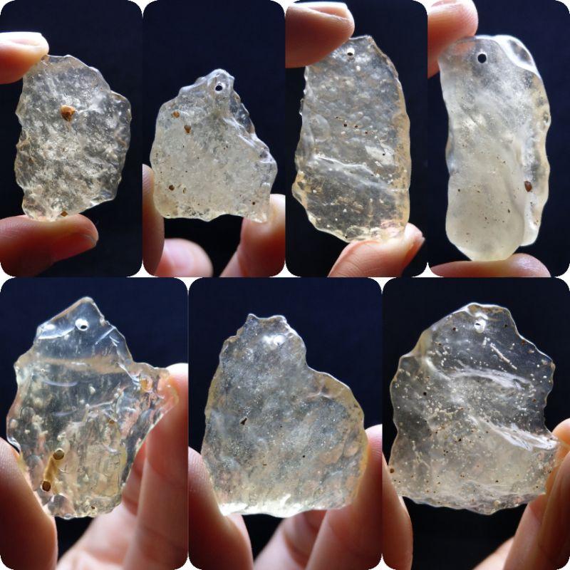 利比亞隕石吊墜 黃金隕石 法老王的神石 沙漠玻璃隕石 有打孔 附證書-細節圖2