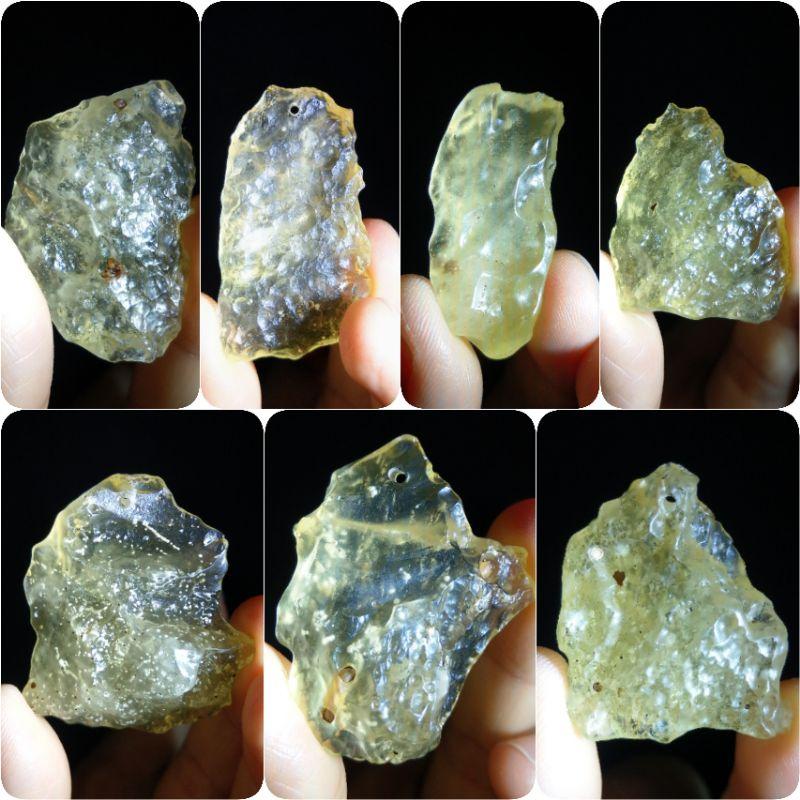 利比亞隕石吊墜 黃金隕石 法老王的神石 沙漠玻璃隕石 有打孔 附證書-細節圖3