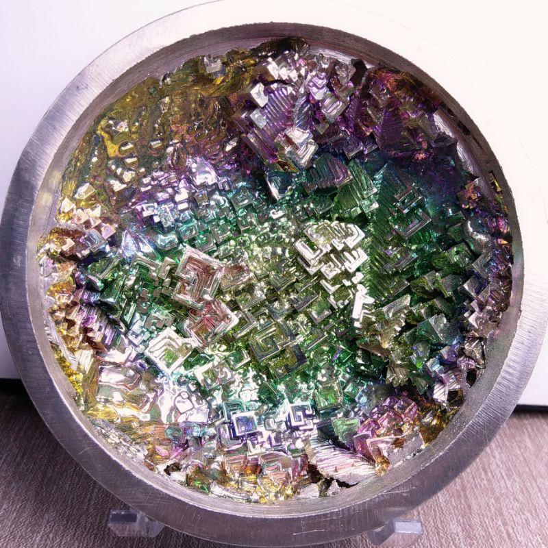 七彩鉍礦 秘礦聚寶盆 贈金屬腳架-細節圖5