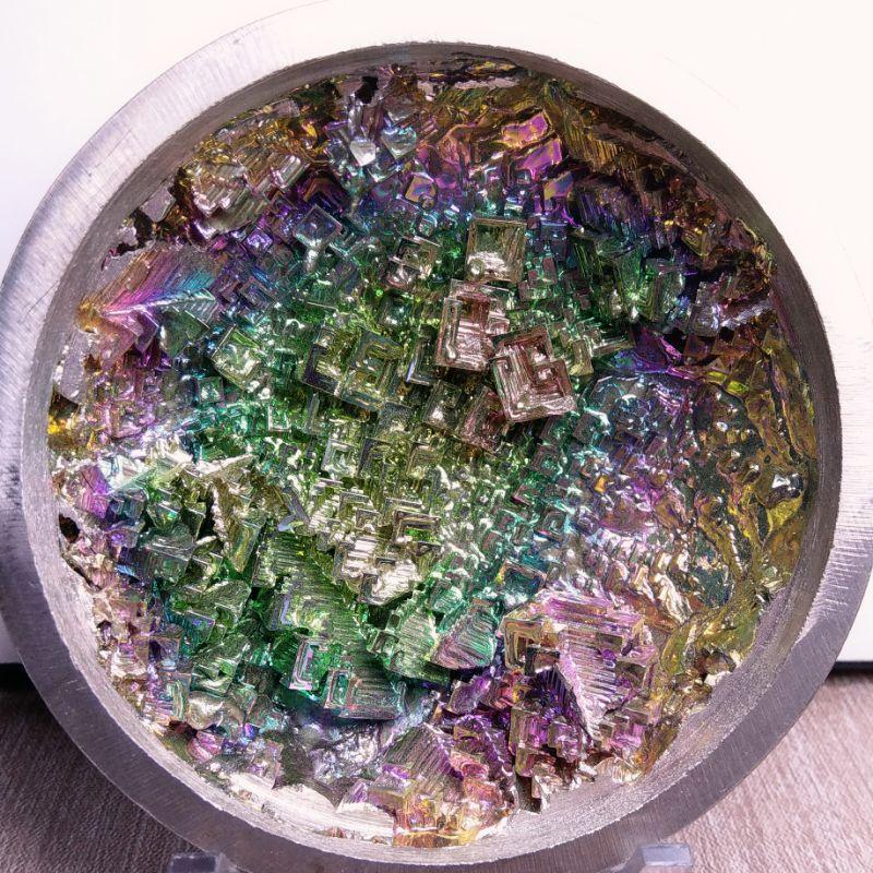 七彩鉍礦 秘礦聚寶盆 贈金屬腳架-細節圖7