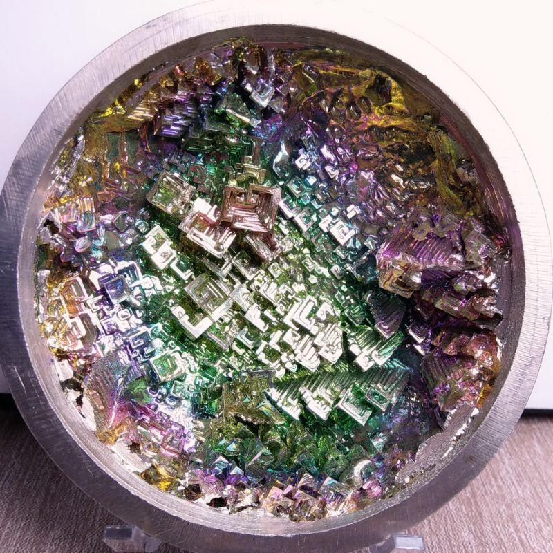 七彩鉍礦 秘礦聚寶盆 贈金屬腳架-細節圖8