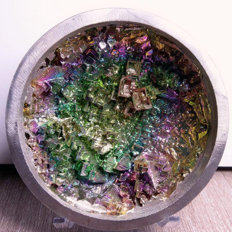 七彩鉍礦 秘礦聚寶盆 贈金屬腳架-細節圖9