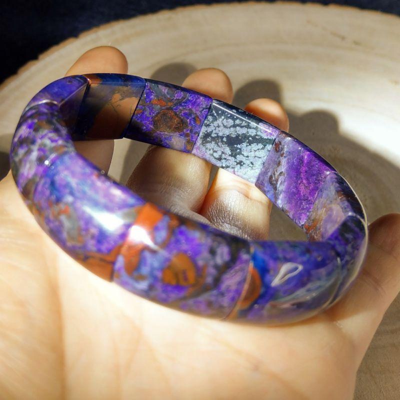 南非舒俱徠石手排 舒俱來舒俱萊 手鐲型手排 抗癌 部份帶玉化-細節圖8