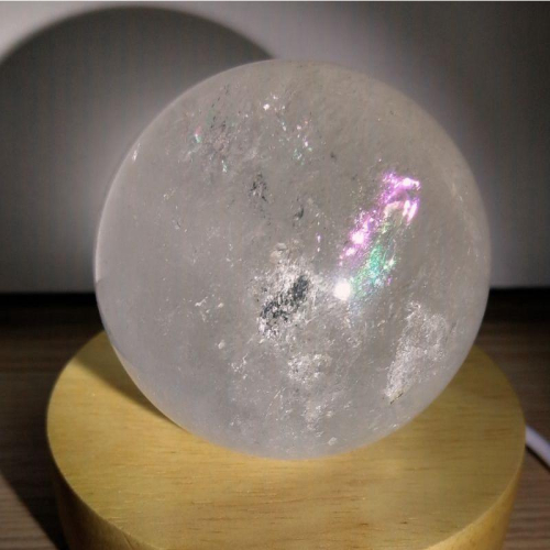 白水晶球 天然白水晶球 帶彩虹光 59.6mm