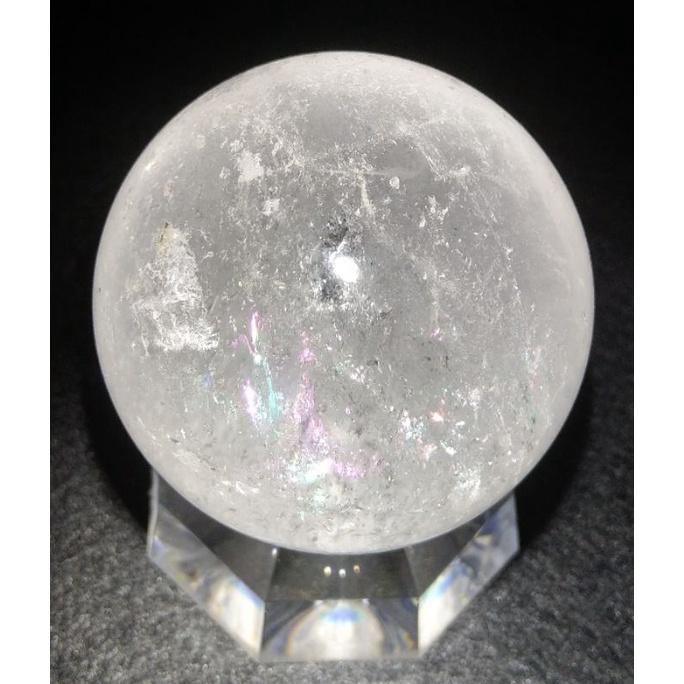 白水晶球 天然白水晶球  帶彩虹光 59.6mm-細節圖2