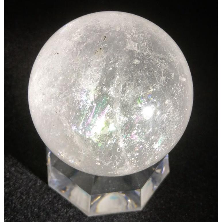 白水晶球 天然白水晶球  帶彩虹光 59.6mm-細節圖5
