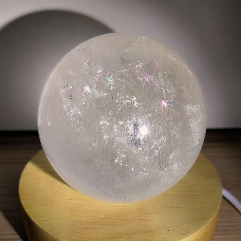 白水晶球 天然白水晶球  帶彩虹光 59.6mm-細節圖7