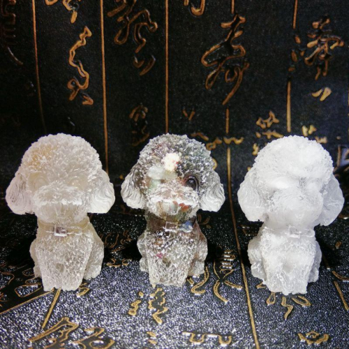 碎石水晶能量 奧根貴賓狗 水晶滴膠 鈦晶 五行石 白松石