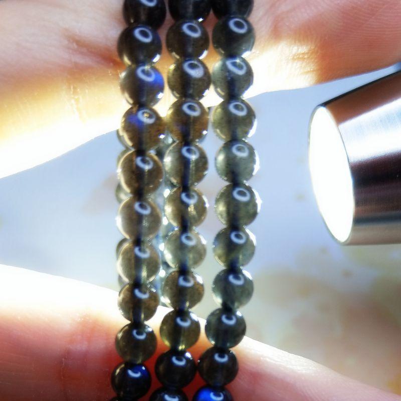 黑拉長3圈 月光石 強藍光 透體-細節圖3