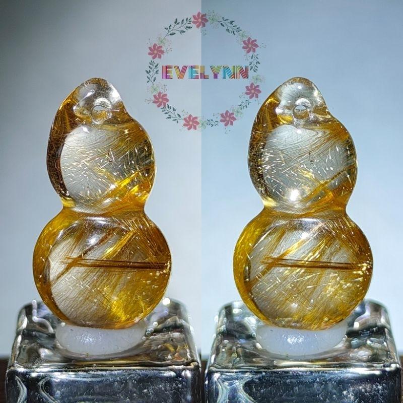 鈦晶葫蘆 =福祿 羽毛鈦晶 煙火效應 金髮晶 葫蘆吊墜 吊墜吊飾（73）-細節圖5