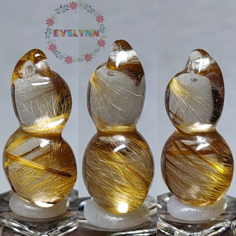 鈦晶葫蘆 =福祿 羽毛鈦晶 煙火效應 金髮晶 葫蘆吊墜 吊墜吊飾（73）-細節圖6