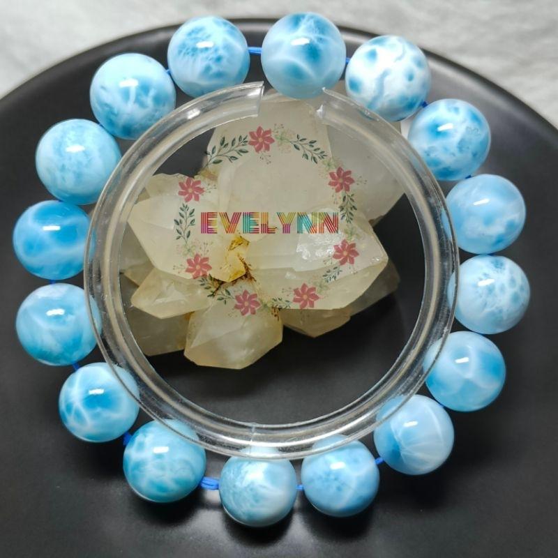 高品海紋石手珠 拉力馬手珠 玉化帶龜背紋 拉利瑪 拉利馬 天然無優化 無洗酸（3）一品一圖-細節圖6