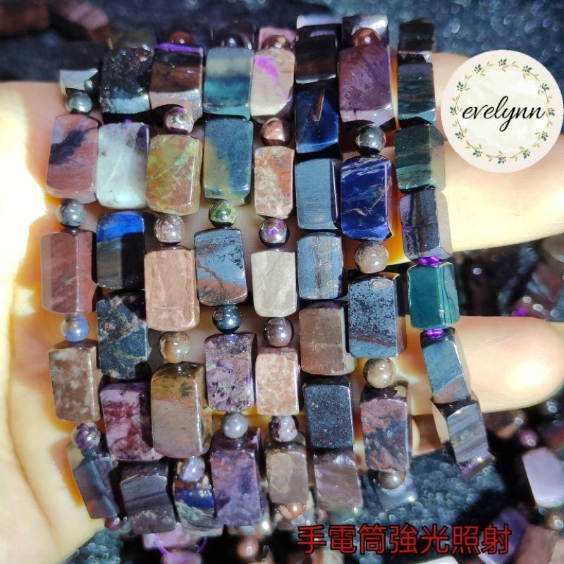 舒俱來手串 方糖 方塊 舒俱萊 舒俱徠 黑舒 紅舒 綠舒 藍舒 鐵舒 紫舒 花舒 部份玉化 老礦-細節圖5