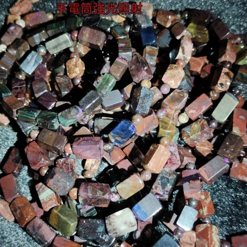 舒俱來手串 方糖 方塊 舒俱萊 舒俱徠 黑舒 紅舒 綠舒 藍舒 鐵舒 紫舒 花舒 部份玉化 老礦-細節圖6