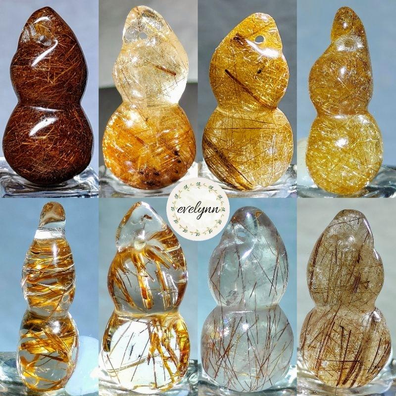 鈦晶吊墜 紅銅鈦吊墜 葫蘆吊墜 福祿壽 金髮晶 髮晶 版鈦 吊墜吊飾（4）-細節圖3