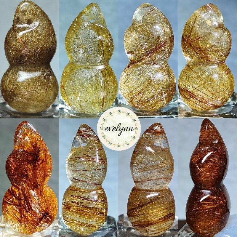 鈦晶吊墜 紅銅鈦吊墜 葫蘆吊墜 福祿壽 金髮晶 髮晶 版鈦 吊墜吊飾（4）-細節圖4