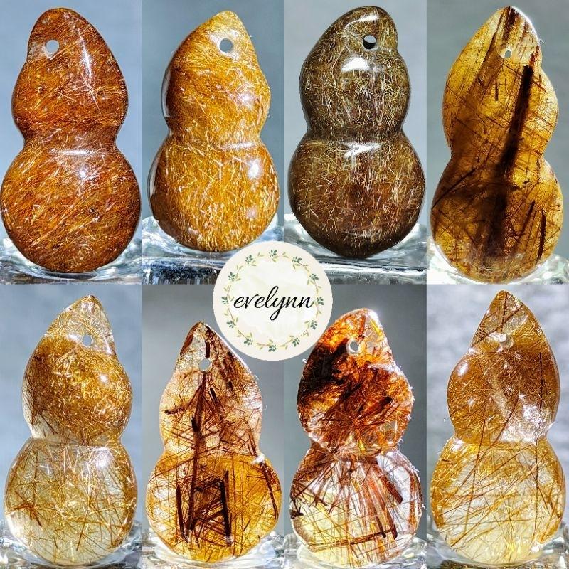 鈦晶吊墜 紅銅鈦吊墜 葫蘆吊墜 福祿壽 金髮晶 髮晶 版鈦 吊墜吊飾（4）-細節圖5