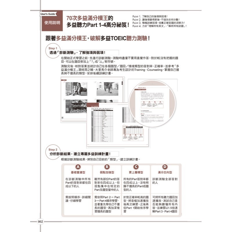 70次滿分的「多益滿分模王」多益TOEIC 聽力Part 1-4高分祕笈(附「Youtor App」內含VRP虛擬點讀筆-細節圖2