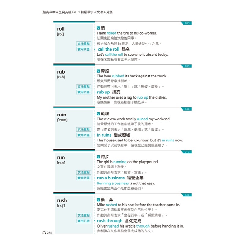 超高命中率GEPT全民英檢初級單字+文法+片語(附1MP3)-細節圖11