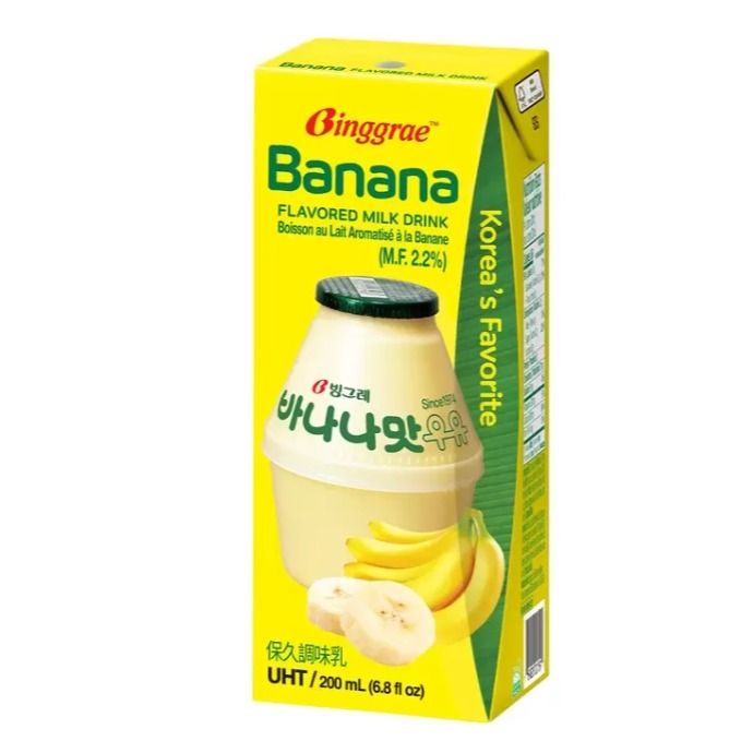 【原盒出貨】 Binggrae 香蕉牛奶 保久調味乳 200毫升 X 24入 #289755-細節圖2