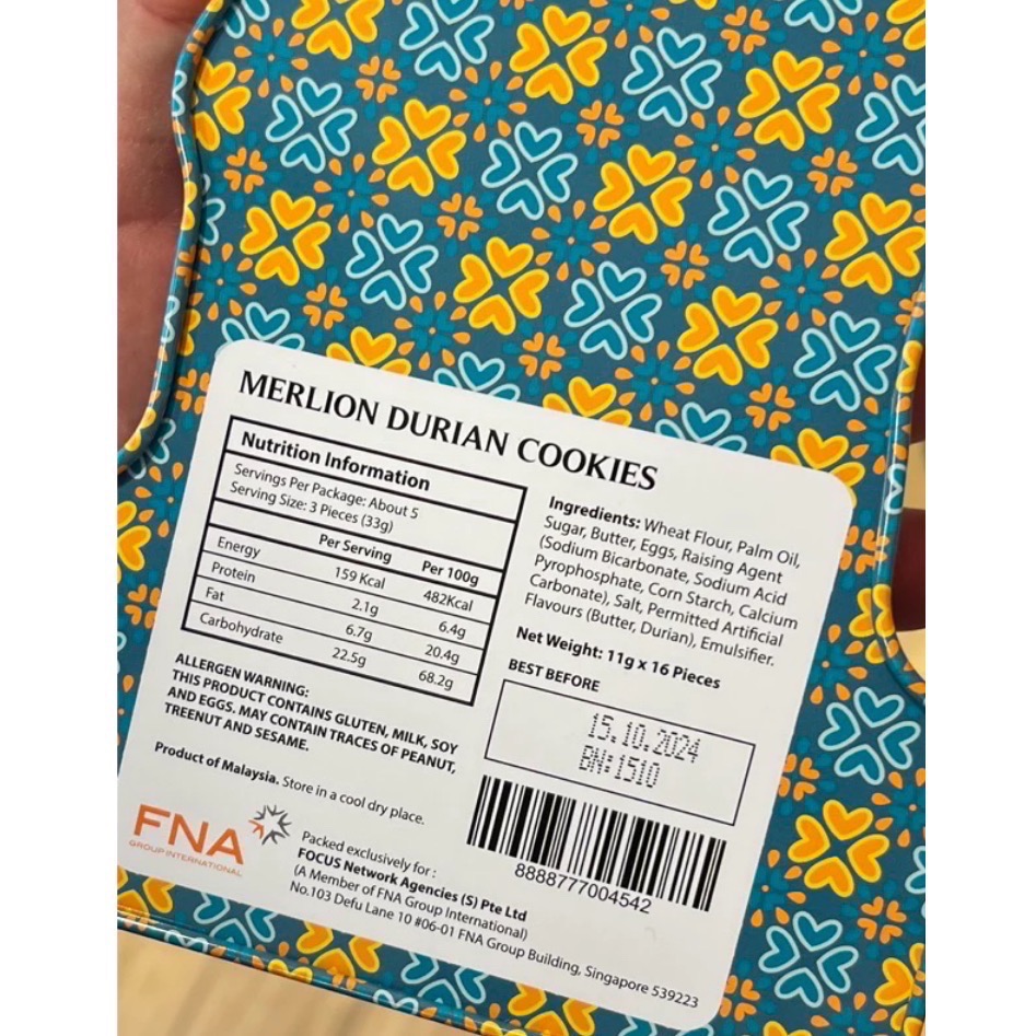 預購12/29到貨台灣新加坡造型魚尾獅鐵盒手工餅乾-細節圖4