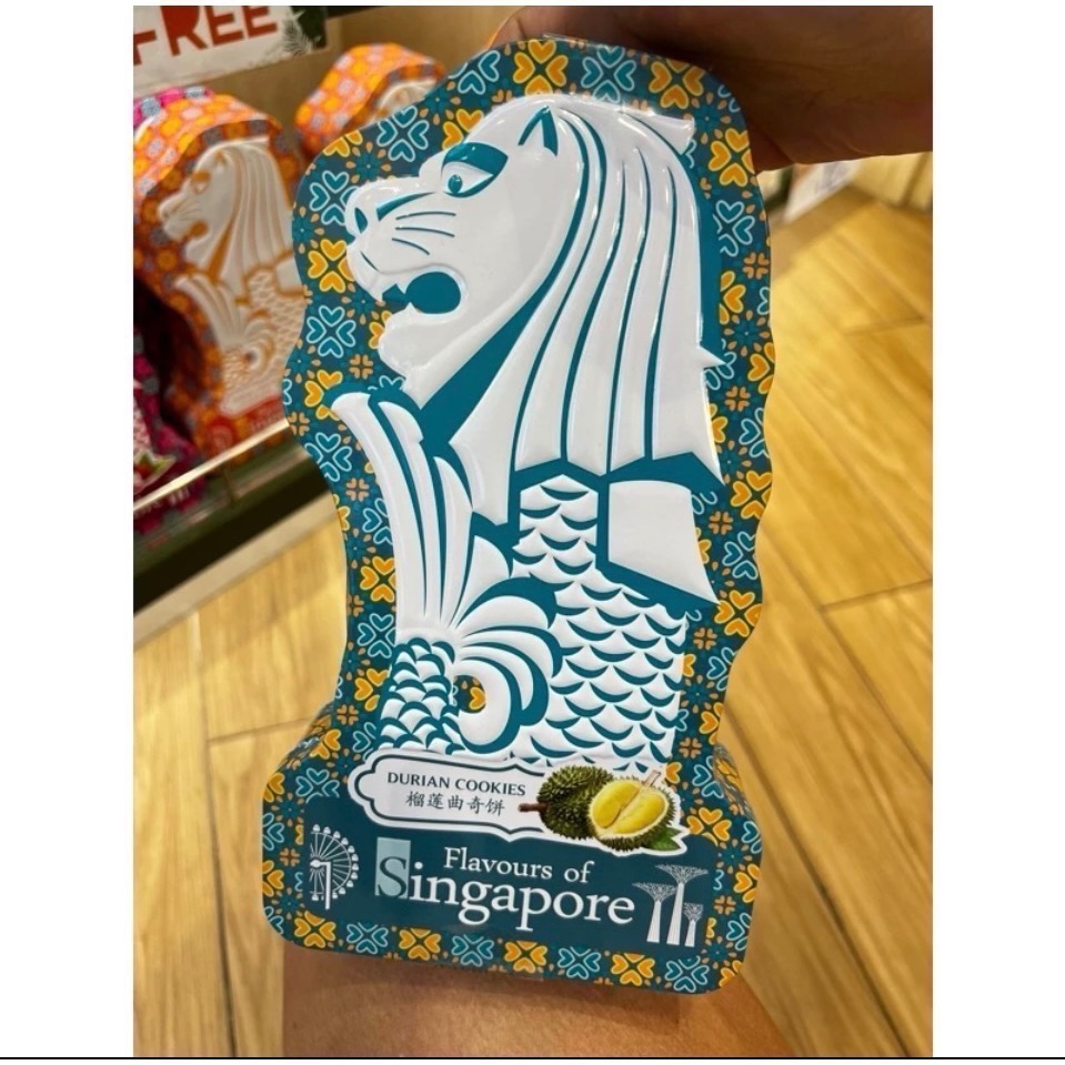 預購新加坡造型魚尾獅鐵盒手工餅乾-細節圖3