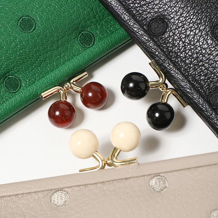 日本 水玉點點 口金 長夾 珠釦 皮包 錢包 皮夾 口金錢包 口金長夾 珠釦錢包 珠釦長夾 perche-細節圖3