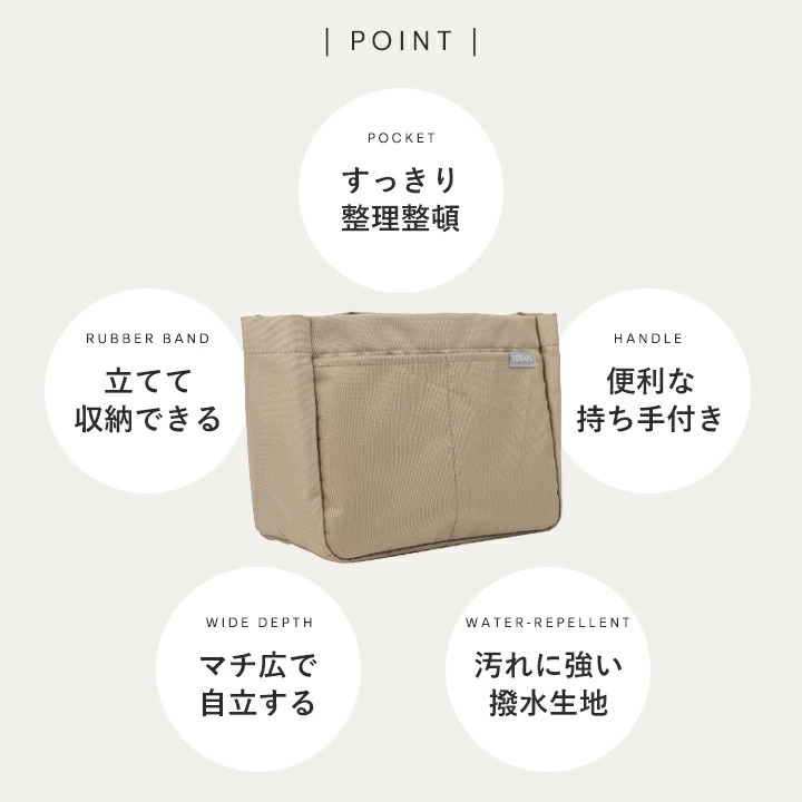 【日本收納大師】LIZDAYS 萬用包中包 ｜ 網格分類 附水瓶/雨傘位 提把設計 ｜ 適合托特包/大包內袋-細節圖2