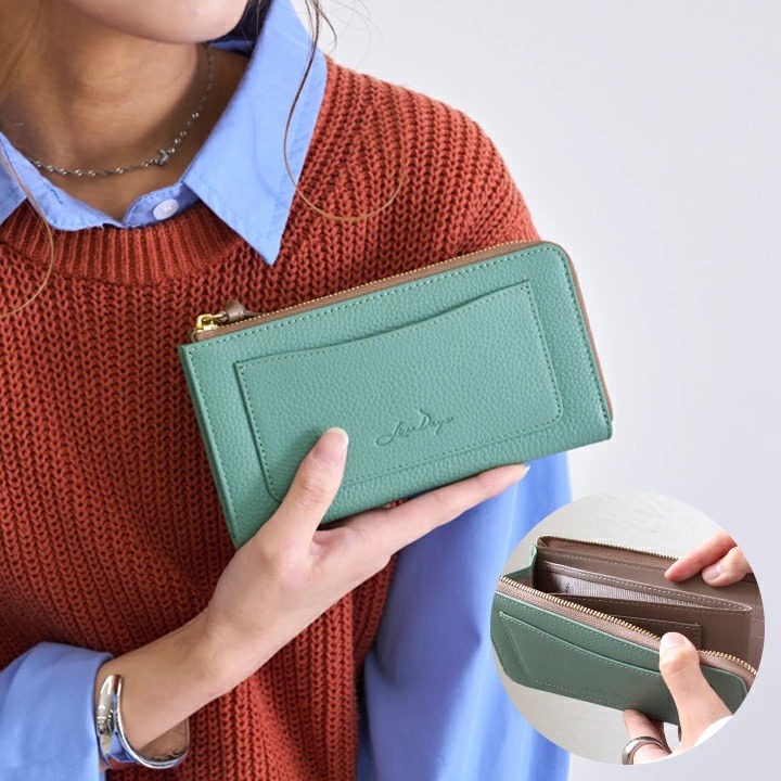 【LIZDAYS】日系極小長夾｜輕巧不厚重｜真皮牛革｜輕薄大容量｜短夾長夾兼具-規格圖11