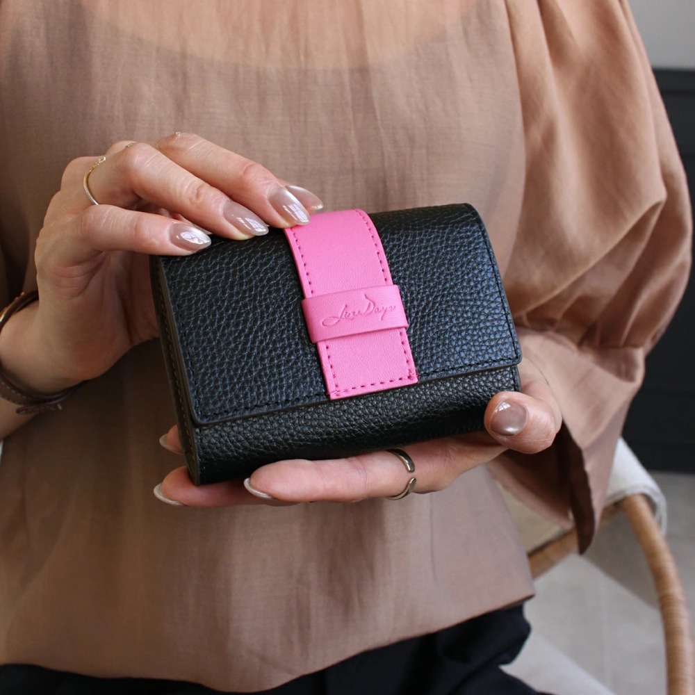 日本進口｜LIZDAYS 本革迷你二折皮夾｜不折鈔收納｜17色｜RFID 防盜｜大容量風琴式卡夾｜立體盒式零錢袋-規格圖11