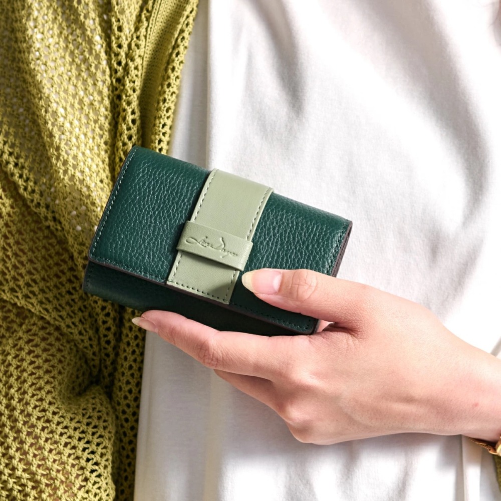 日本進口｜LIZDAYS 本革迷你二折皮夾｜不折鈔收納｜17色｜RFID 防盜｜大容量風琴式卡夾｜立體盒式零錢袋-規格圖11