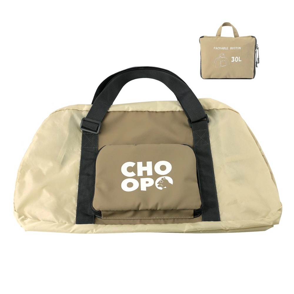【日本 CHOOP】30L 可摺疊波士頓包 ｜ 可調式長提把＋行李箱套管 ｜ 防潑水輕量 260g ｜ 健身旅行通用-規格圖9