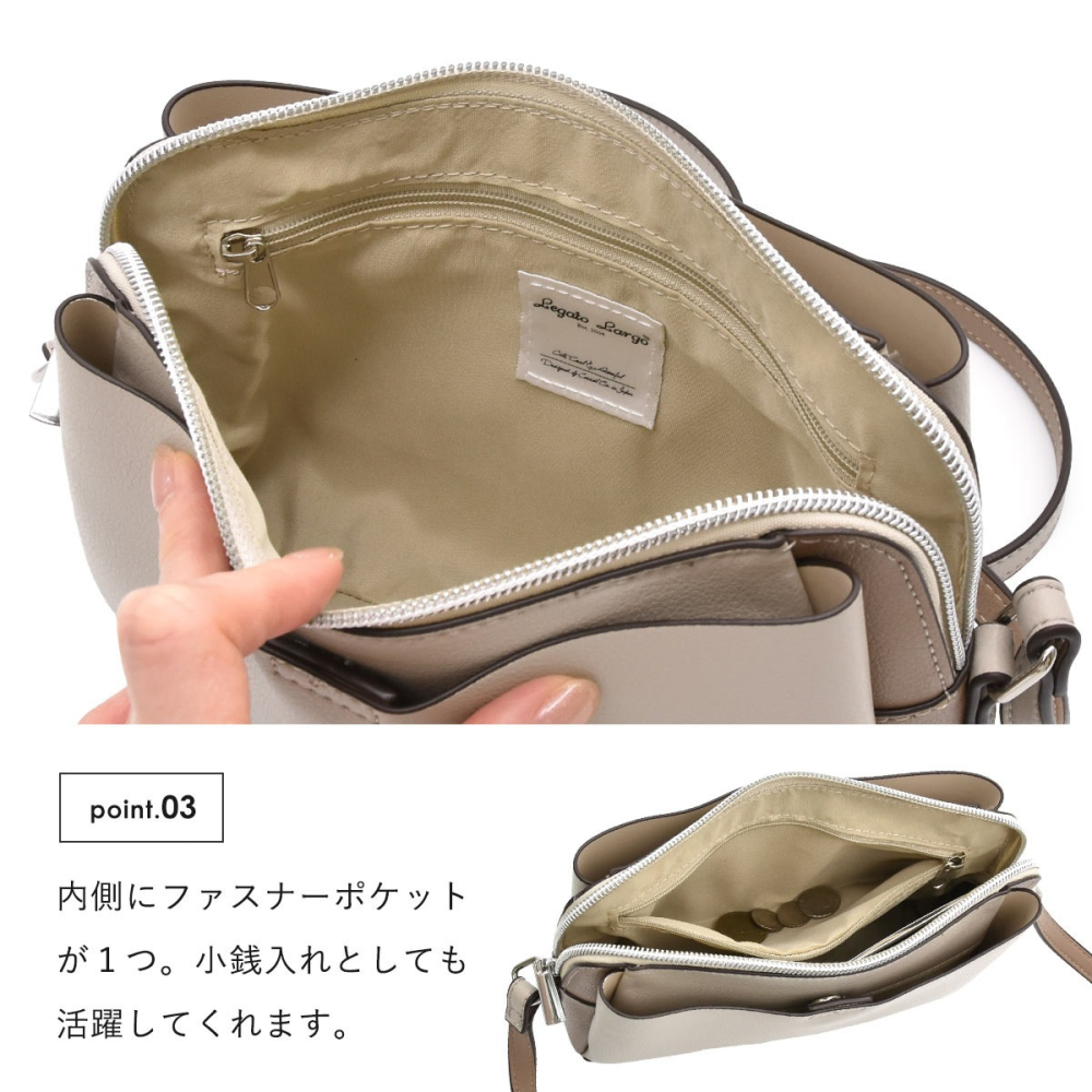 【自帶錢包✨】Legato Largo 日系輕量斜背包 多格層側背包 小方包｜上班族/日常通勤款-細節圖4
