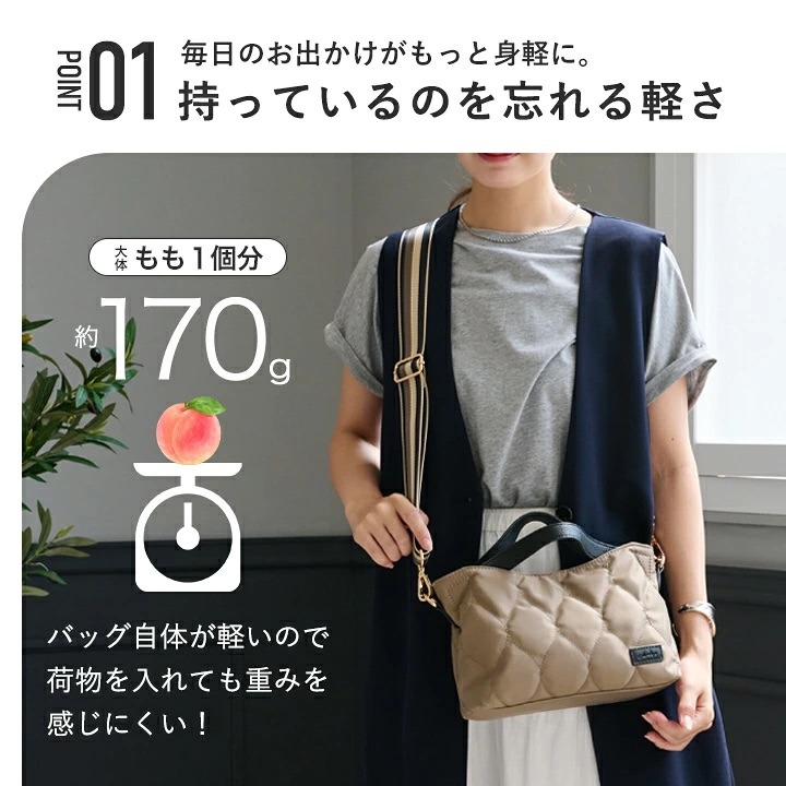 【防潑水超輕量】LIZDAYS兩用托特包 (迷你款) 菱格紋尼龍肩背包 A5尺寸 ｜ 上班族必備的完美雨天對策-細節圖3
