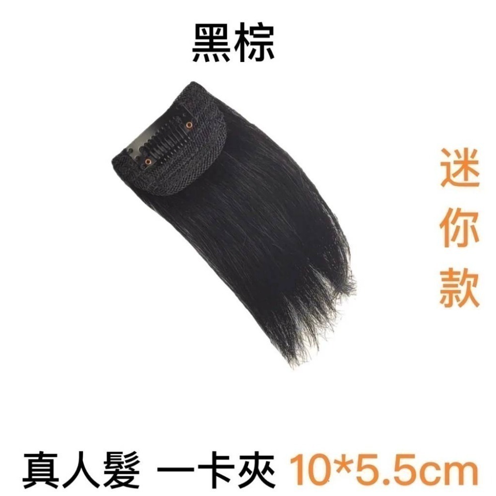 真人髮 一卡夾10*5.5cm 黑棕1片