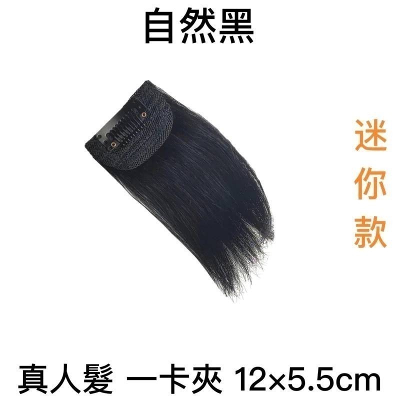 真人髮 一卡夾12*5.5cm自然黑1片