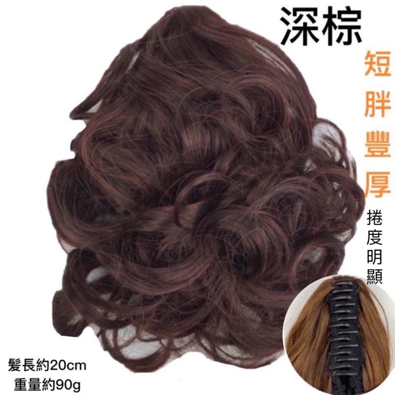 20cm 深棕  小波浪 大抓夾