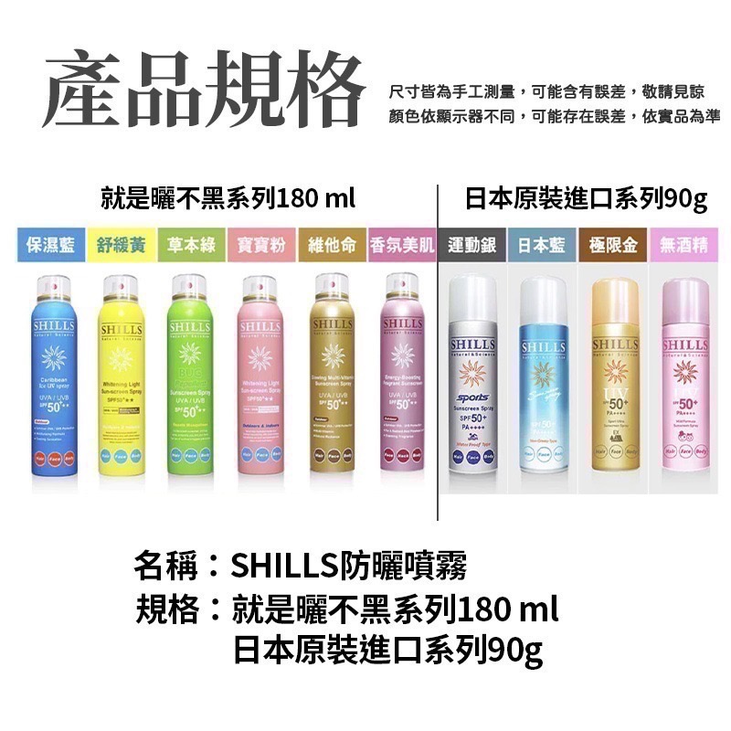 [免運 買一送一防曬袖套] 防曬 防曬乳 防曬噴霧 臉部防曬 身體防曬 防晒 舒兒絲 shills-細節圖9