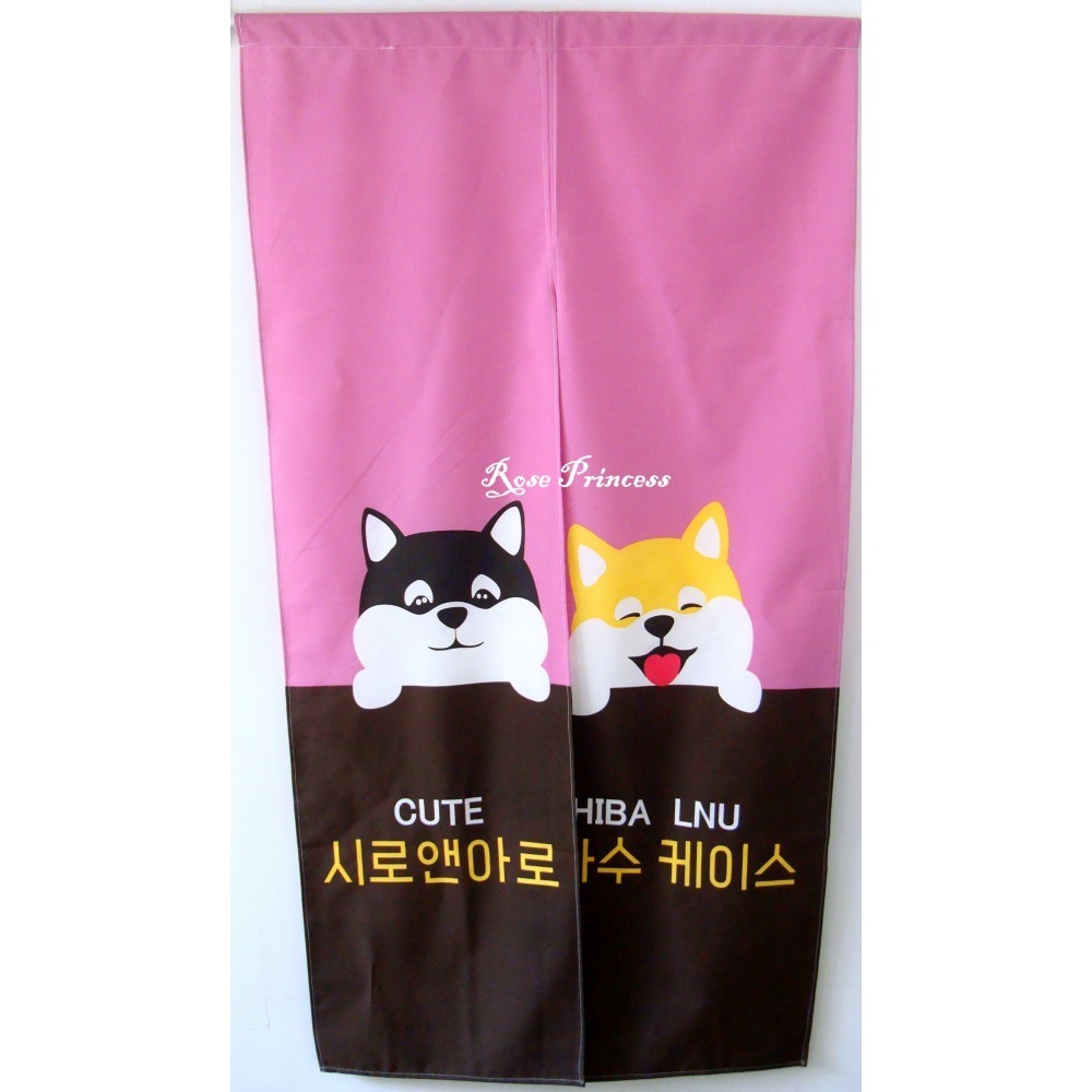 《多花色可選》銅板價可愛動物門簾-寬80*長145公分 穿桿適用~玫瑰小公主家飾館~-細節圖3