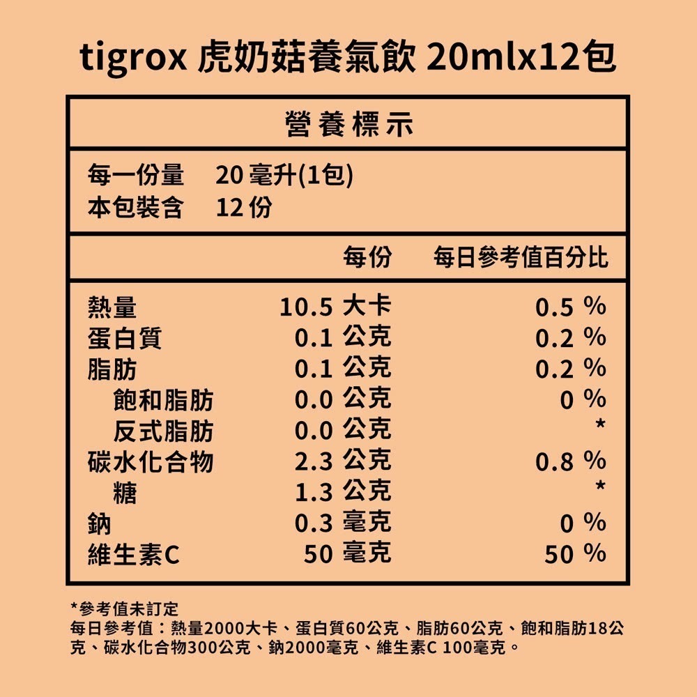 【筑小舖】唯樂 Tigrox 虎奶菇養氣飲 (12包/盒)-細節圖4