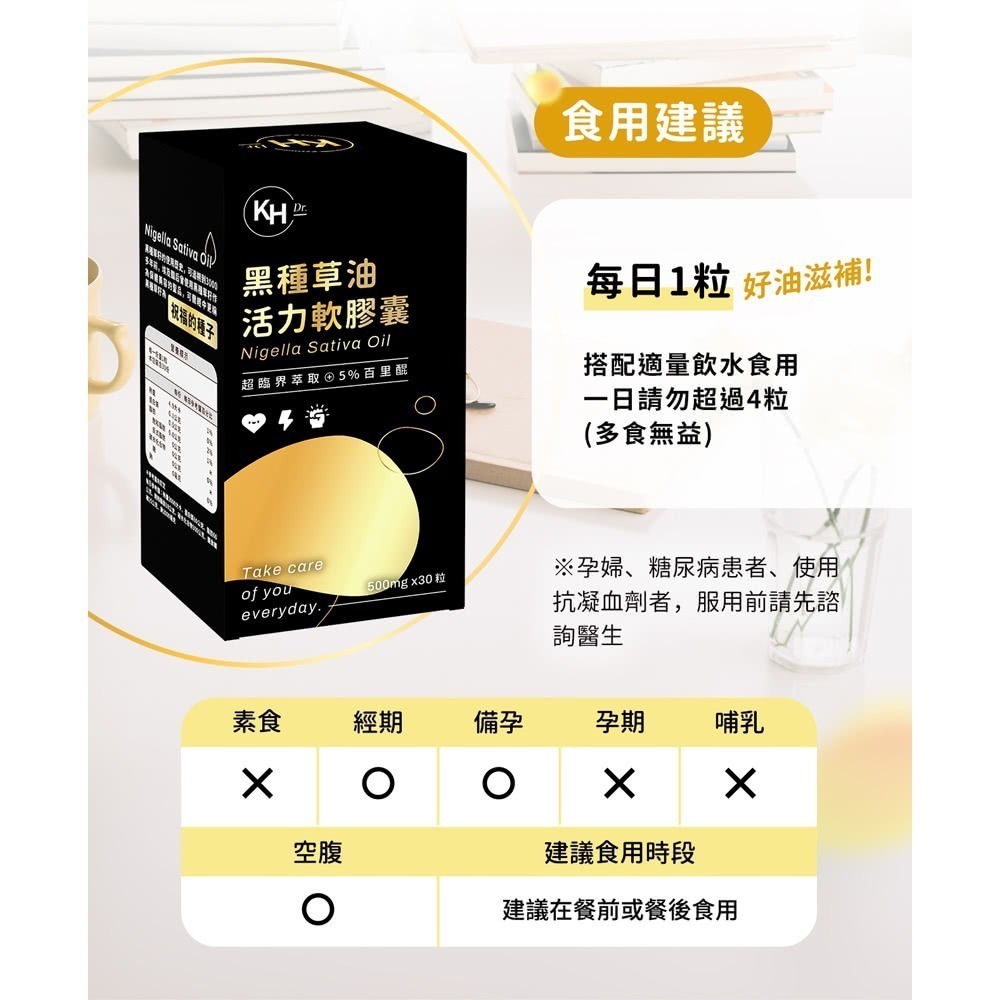 【筑小舖】KHDr. 黑種草油活力軟膠囊  500mgx30粒/盒-細節圖6