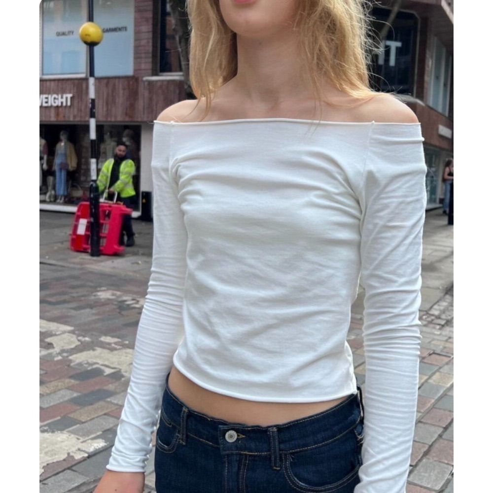 現貨⊹多色｜基礎純棉捲邊平口長袖 🤍 Bonnie Top-細節圖2