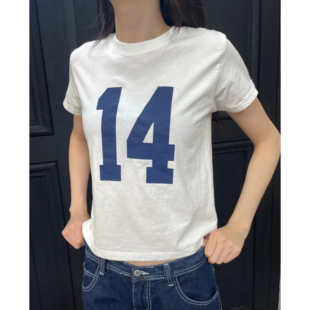 現貨⊹美式14圓領純棉短袖 ⚽️ Chloe 14 Top-細節圖2