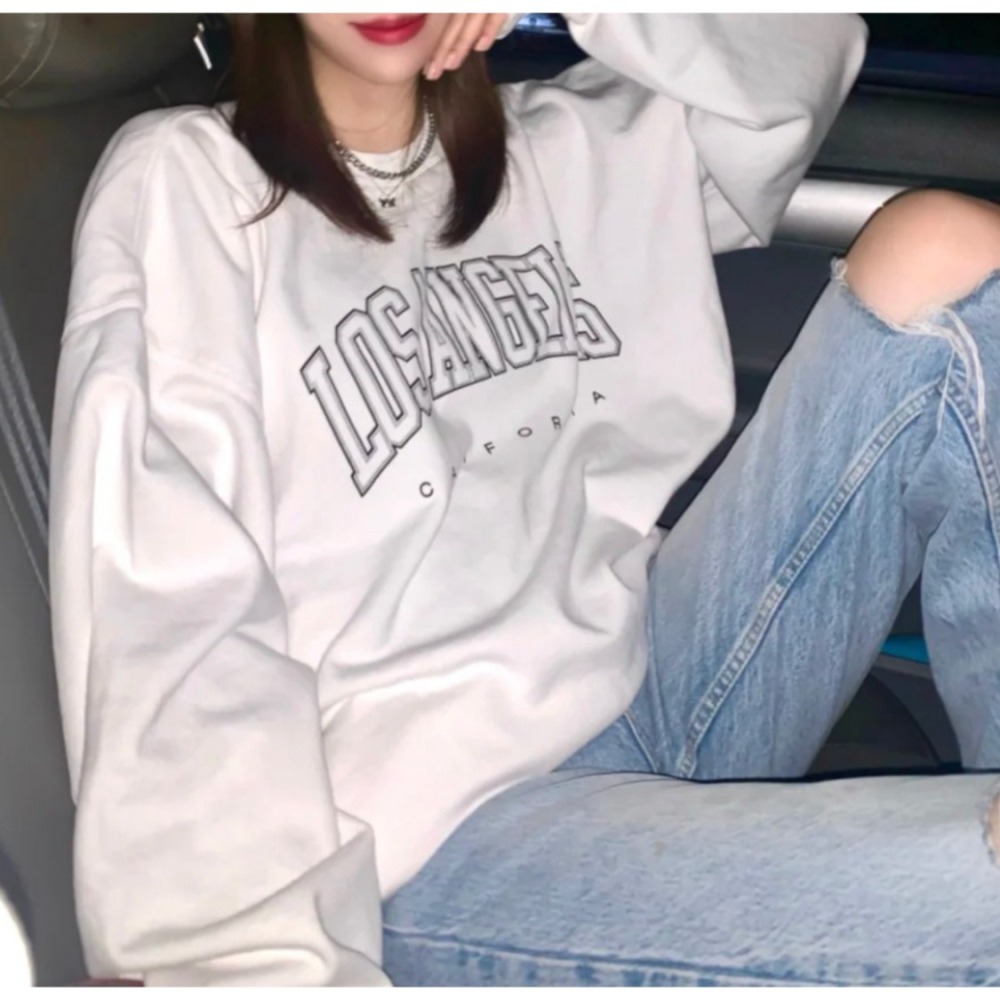 現貨⊹LA印花純白衛衣 🎧 Erica LA Sweatshirt-細節圖2