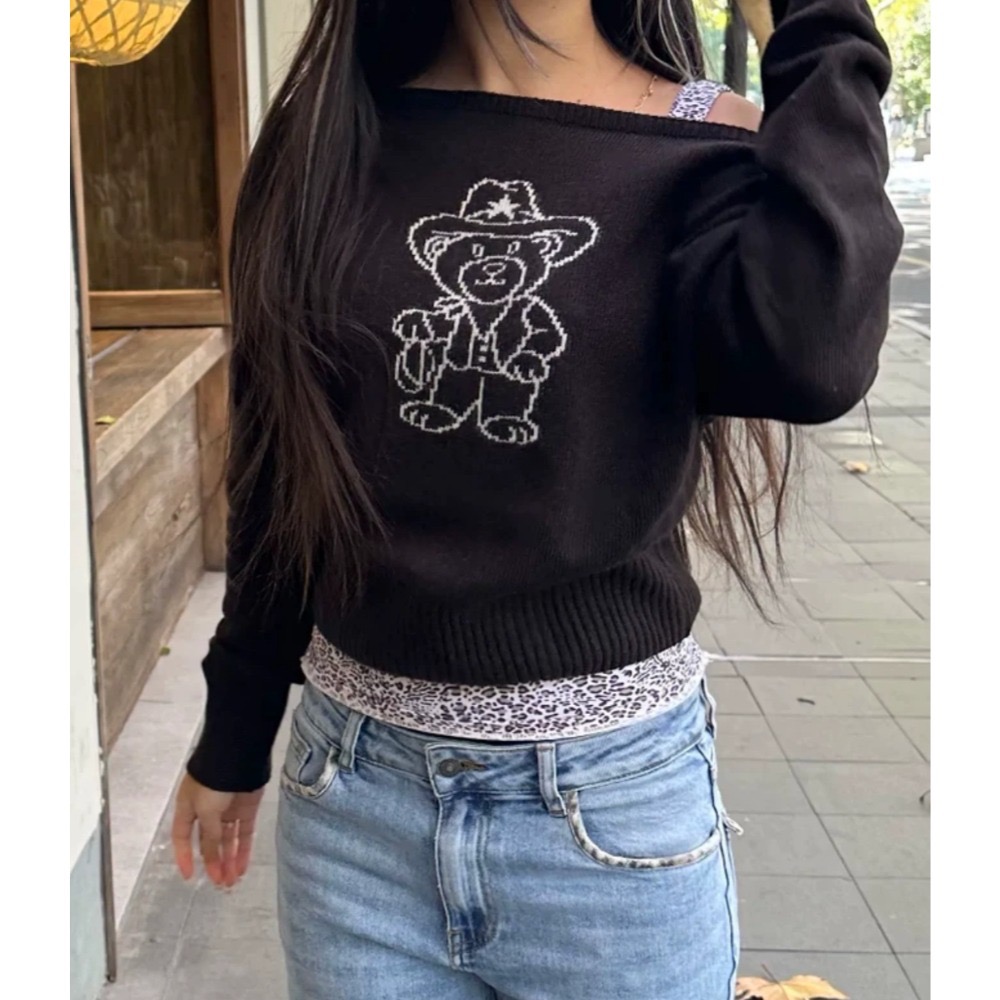 (sale) subdued ⋆ 多款斜肩針織衫 Boat Neckline Sweater-規格圖4