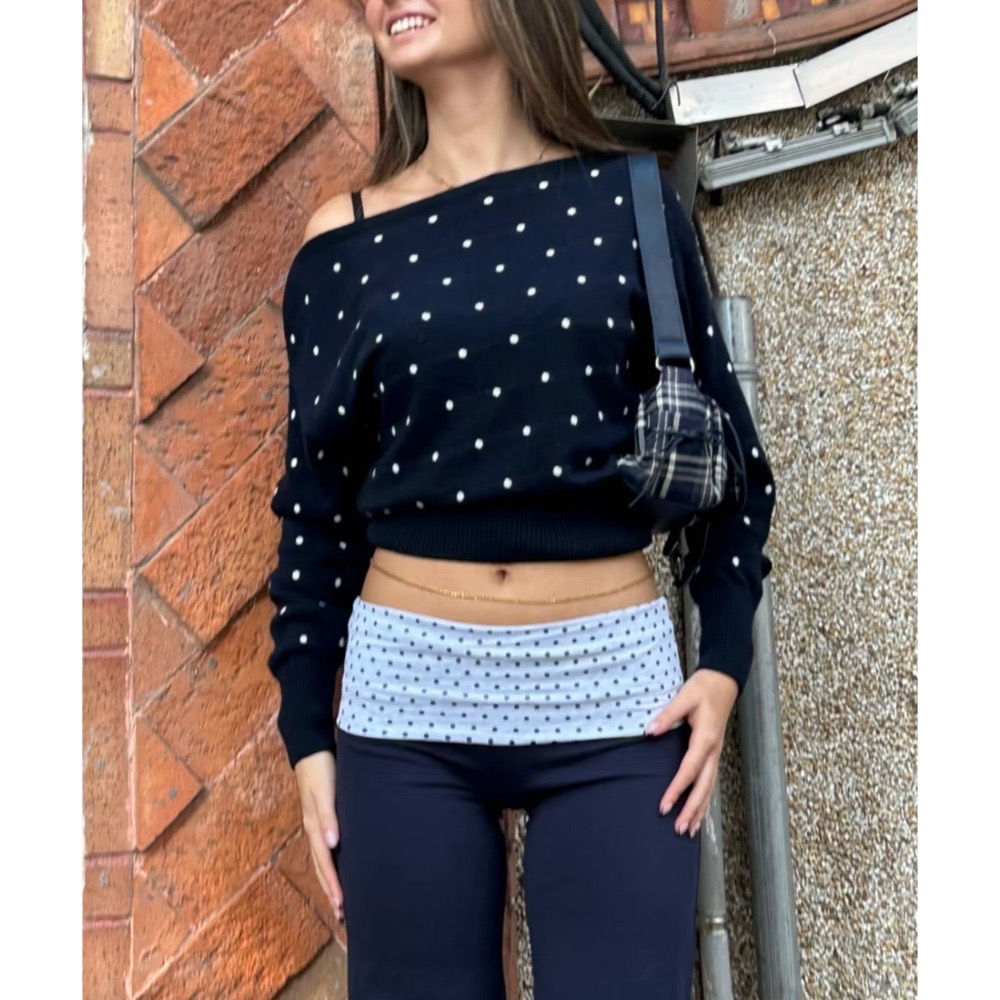 (sale) subdued ⋆ 多款斜肩針織衫 Boat Neckline Sweater-規格圖4