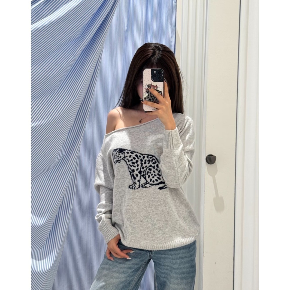 (sale) subdued ⋆ 多款斜肩針織衫 Boat Neckline Sweater-規格圖4