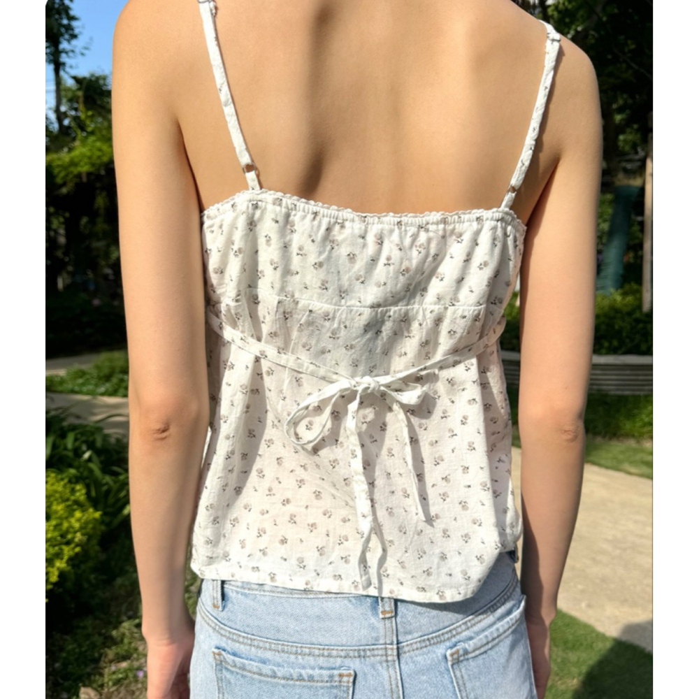 現貨⊹復古碎花細肩背心 🦢 Edith Floral Tank-細節圖2