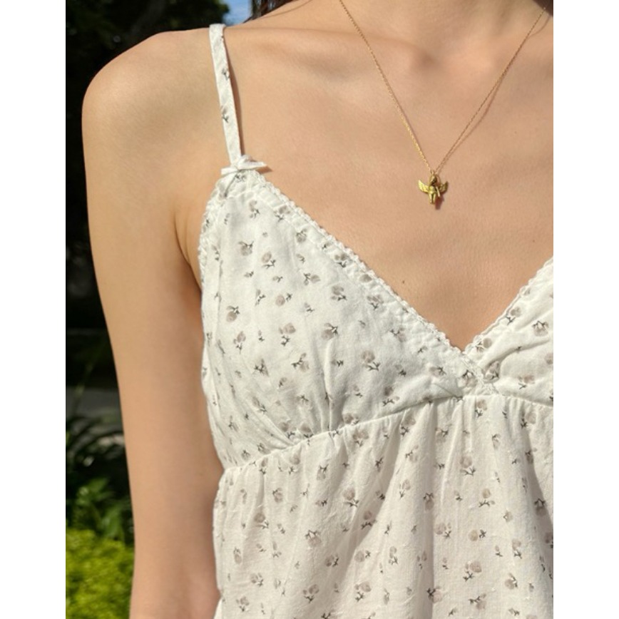 現貨⊹復古碎花細肩背心 🦢 Edith Floral Tank-細節圖3